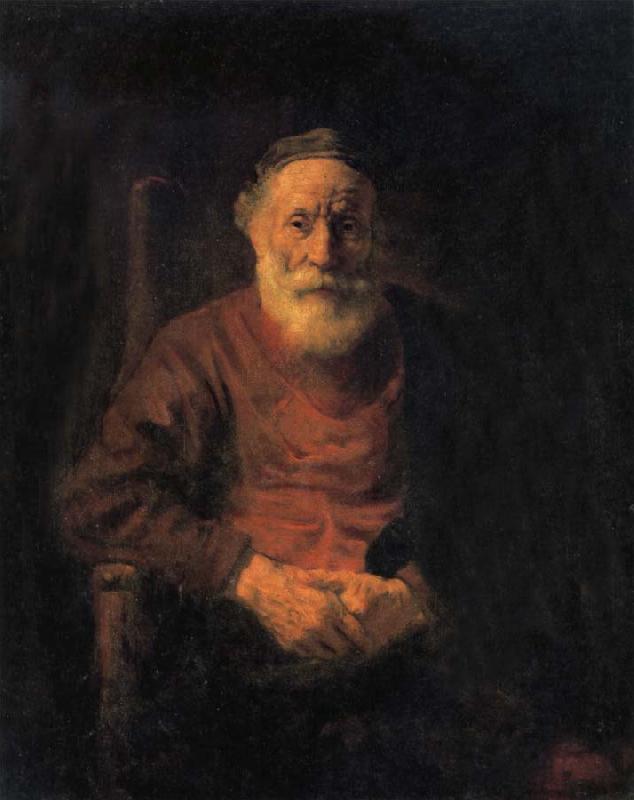 REMBRANDT Harmenszoon van Rijn Portrait of Old Man in Red oil painting picture